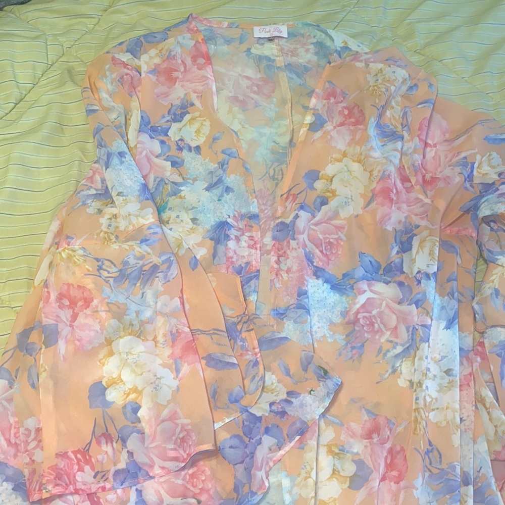 Pastel floral kimono